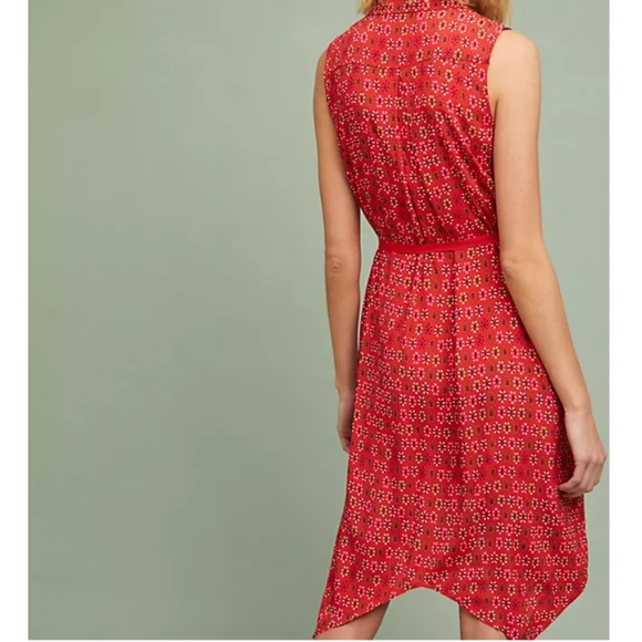 Maeve Anthropologie Red Daisy Midi Shirtdress US 6 - Picture 13 of 15